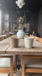 2 beige bloempotten, Moins de 25 cm, Enlèvement, Utilisé, Moins de 40 cm