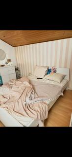 Tweepersoonsbed met lattenbodem 140x200 ikea, Ophalen, Wit, Tweepersoons, 140 cm