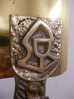 Sculpture W. Ceysens - Logo Crédit Communal en bronze/laiton, Bronze, Enlèvement