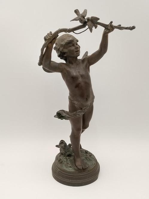 Bronzen beeld naar Auguste Moreau. (Frankrijk 1834-1917), Antiquités & Art, Art | Sculptures & Bois, Enlèvement ou Envoi