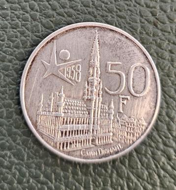 Pièce belge 50 francs - Baudouin - Expo 1958 en néerlandais 