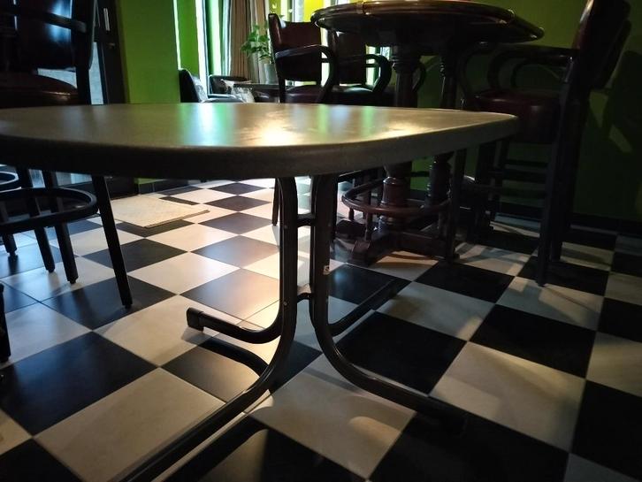 Inklapbare tafel met leisteen look tafelbad, Antiquités & Art, Antiquités | Meubles | Tables, Enlèvement