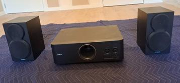Yamaha subwoofer + boekenplank luidsprekers, Autres marques, Subwoofer, Enlèvement, Utilisé