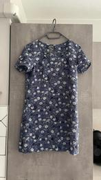 Korte jurk bedrukt met blauwe witte bloemen S, Overige kleuren, Ophalen of Verzenden, Zo goed als nieuw, Maat 36 (S)