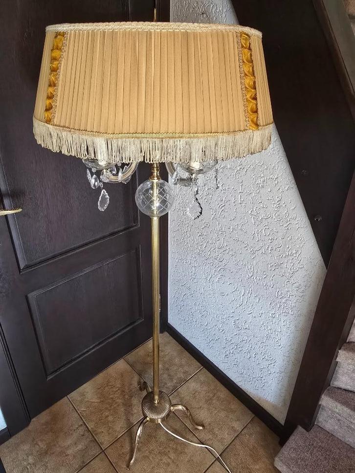 Marie Thérèse lamp met plissé lampenkap, Antiek en Kunst, Antiek | Verlichting, Ophalen