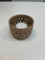 Theelichthouder met kaarsje.  NIEUW, Huis en Inrichting, Overige materialen, Beige, Nieuw, Ophalen of Verzenden
