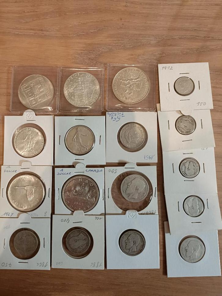 Lot zilveren munten, Postzegels en Munten, Munten | België, Losse munt, Zilver, Zilver, Ophalen of Verzenden