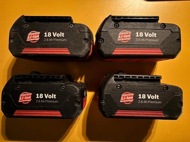 4x Bosch 18V accu’s – bulk set – Li-Ion Professional, Doe-het-zelf en Bouw, Gereedschap | Machine-onderdelen en Toebehoren, Gebruikt