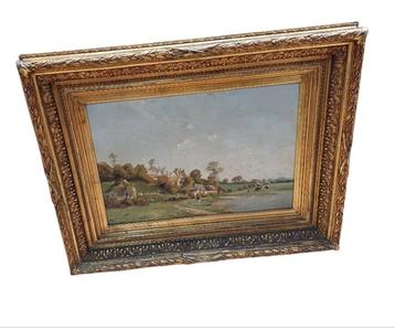 Peinture sur toile - paysage campagnard - Delsaux 1883 beschikbaar voor biedingen