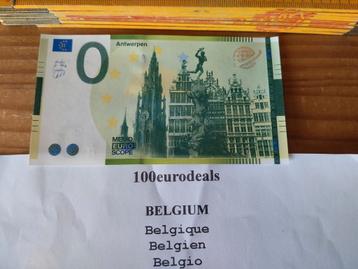 Fake 0€ bankbiljet Antwerpen kathedraal en Brabo beschikbaar voor biedingen