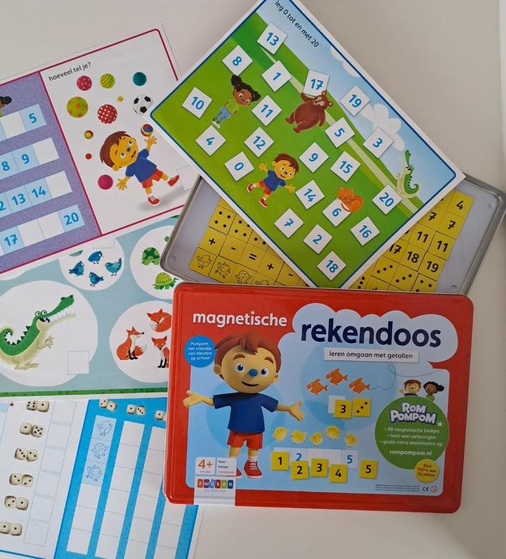 Magnetische rekendoos 4-6j, Kinderen en Baby's, Speelgoed | Educatief en Creatief, Zo goed als nieuw, Rekenen, Ophalen