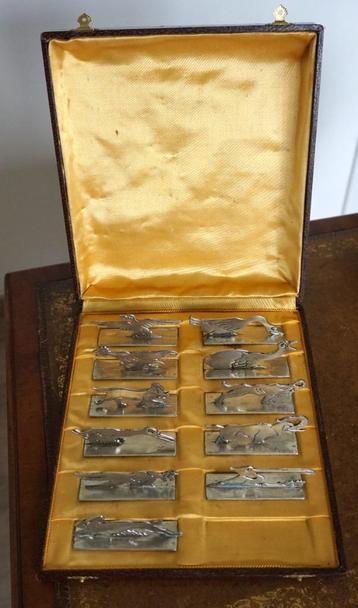 Zeldzame Pierre Devouge Art Deco verzilverde messenhouder beschikbaar voor biedingen