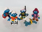 Lot van 5 Smurfen met verschillende hobby's (Schleich), Enlèvement ou Envoi, Utilisé, Différents Schtroumpfs, Poupée, Figurine ou Peluche