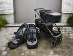 Tweeling buggy - compleet met reiswiegen en zitjes, Ophalen, Gebruikt, Kinderwagen of Buggy