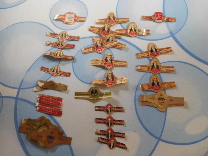 Fabrikant sigarenbandjes Senator, Verzamelen, Rookartikelen, Aanstekers en Luciferdoosjes, Gebruikt, Sigarenbandjes, Ophalen of Verzenden