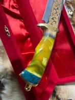 Prachtig handgemaakt mes in luxe doos 24k gold afgewerkt, Ophalen of Verzenden