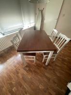 Vergrootbare tafel met 4 stoelen van kersenhout, Ophalen, Gebruikt, Modern, 4 tot 6 stoelen