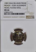 Belgium Essai 1 Franc 1989 Frans MS66 TopPop, Verzenden, Overig, Losse munt
