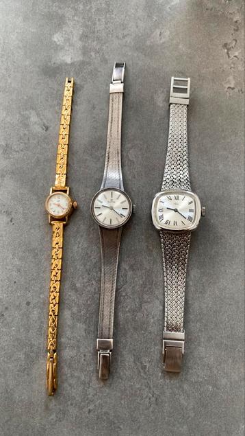 Set van 3 mechanische horloges voor dames beschikbaar voor biedingen