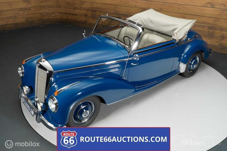 Mercedes-Benz 220 A Cabriolet | 1951 | Route 66 Auctions, Auto's, Oldtimers, Bedrijf, Te koop, Mercedes-Benz, Benzine, Overige carrosserie