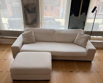 Canapé 3/4 places + pouf, Maison & Meubles, 200 à 250 cm, Banc droit, Enlèvement, Utilisé