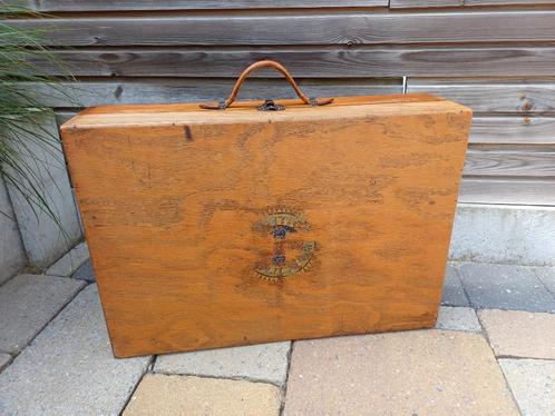 Vintage zeefdrukkoffer - authentiek decoratiestuk, Antiek en Kunst, Curiosa en Brocante, Ophalen