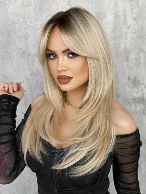 Lange Pruik Ombre / Balayage Haar, Handtassen en Accessoires, Uiterlijk | Haarverzorging, Nieuw, Pruik of Haarverlenging, Ophalen of Verzenden