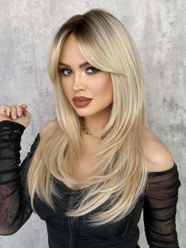 Lange Pruik Ombre / Balayage Haar, Handtassen en Accessoires, Uiterlijk | Haarverzorging, Nieuw, Pruik of Haarverlenging, Ophalen of Verzenden