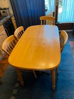 Houten tafel met 4 stoelen, Huis en Inrichting, Stoelen, Ophalen