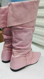 487A* MUSTANG mooie roze leren laarzen (40), Kleding | Dames, Nieuw, Mustang, Hoge laarzen, Roze