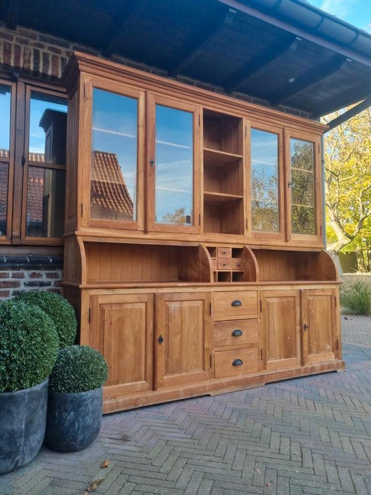 Teak buffetkast/vitrinekast GRATIS LEVERING, Huis en Inrichting, Kasten | Buffetkasten, Zo goed als nieuw, Ophalen of Verzenden