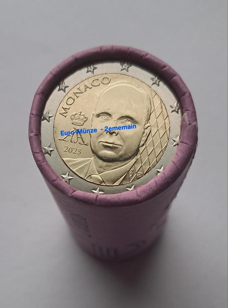 Rouleau 25 x 2€ Monaco 2025, Postzegels en Munten, Munten | Europa | Euromunten, Monaco, Ophalen of Verzenden