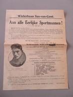 1920,s Rare flyer van de wielerbaan Sas van Gent 1925 - 1931, Ophalen of Verzenden, Zo goed als nieuw, Overige typen
