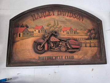 Houten schilderij harley davidson beschikbaar voor biedingen