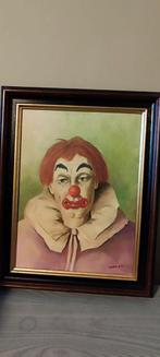 Olieverf schilderij clouwn l  130€, Antiek en Kunst, Ophalen