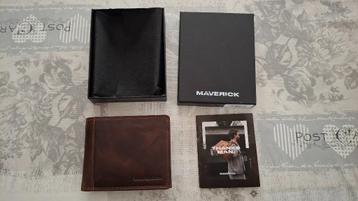 NIEUWE rundslederen MAVERICK met RIFID leren portefeuille beschikbaar voor biedingen
