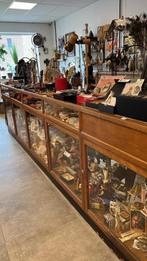 Unieke oude toog in hout met glas - winkelinrichting, Ophalen of Verzenden