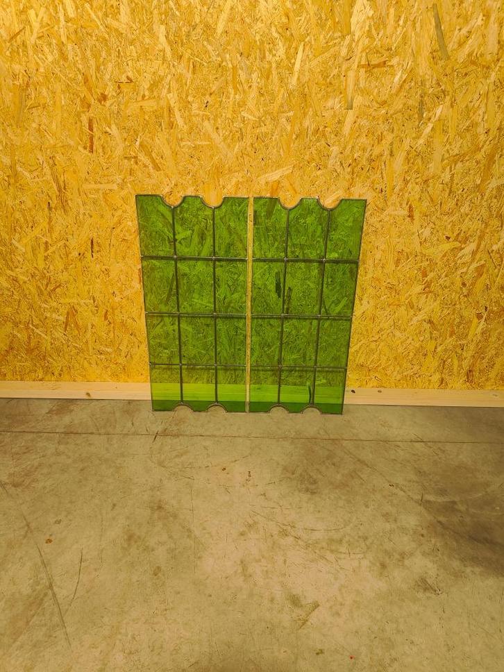 2 Vintage Groene Plexiglas Geperforeerde Wandpanelen, Huis en Inrichting, Woonaccessoires | Wanddecoraties, Gebruikt, Ophalen