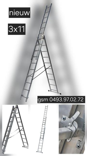 nieuwe ladders 3x11 treden beschikbaar voor biedingen