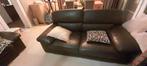 Divan brun en cuir, Ophalen, Gebruikt, Tweepersoons, Leer