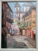 CARLO BASSINI HST Oil on canvas Menton Provence Italie, Enlèvement ou Envoi