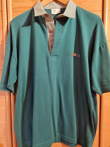 Polo vert à col rayé pour homme - XL 