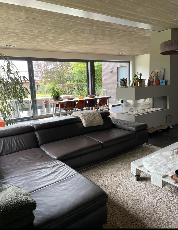 Hoeksalon bruin - GRATIS - zelf af te halen, Maison & Meubles, Canapés | Coins salons complets, Utilisé, Enlèvement