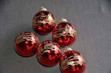 Kerstballen rood / goud beschikbaar voor biedingen