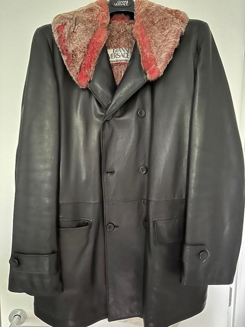 Lederen winterjas Gianni Versace, Kleding | Heren, Jassen | Winter, Zo goed als nieuw, Maat 48/50 (M), Bruin, Ophalen