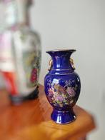 Vintage keramische vaas met pauwdecoratie, Ophalen of Verzenden