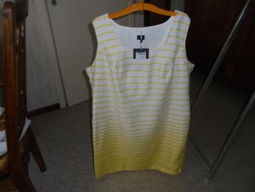 1 ROBE " Blanche lignée jaune " T.48 NEUF