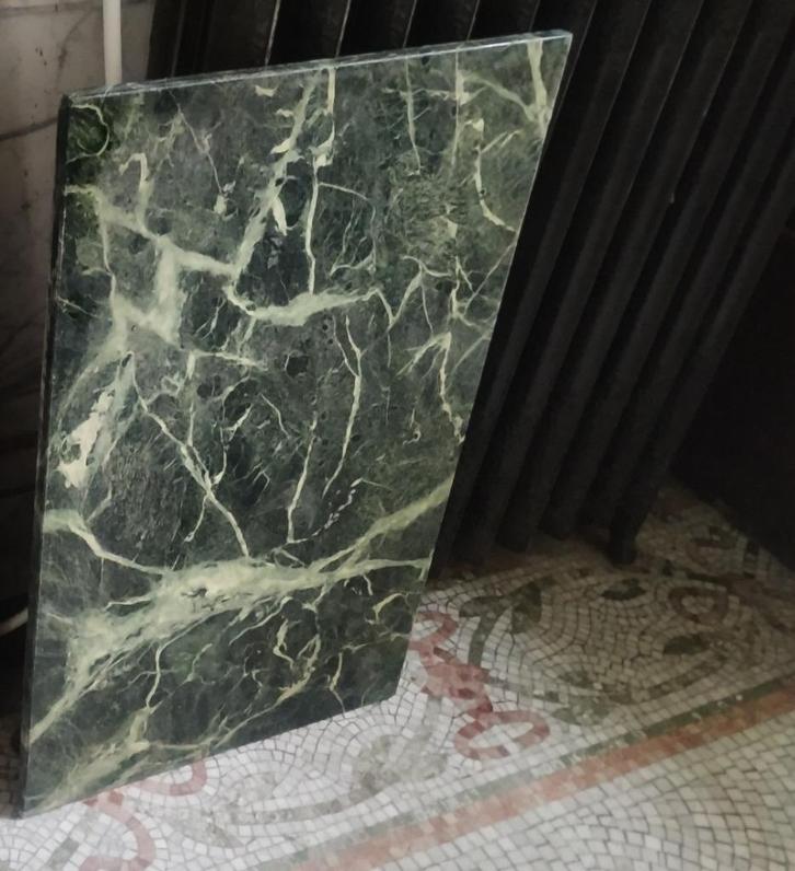 Groene marmeren plaat, weges overlijden, Doe-het-zelf en Bouw, Platen en Panelen, Gebruikt, Overige materialen, Minder dan 20 mm