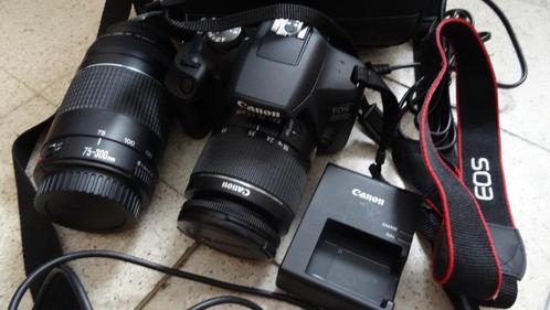 Canon EOS 2000D + 18-55mm + 75-300mm + 128GB + Tas + Statief, Audio, Tv en Foto, Fotocamera's Digitaal, Zo goed als nieuw, Spiegelreflex