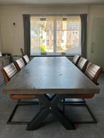 Landelijke tafel te koop (verstelbare poten), Huis en Inrichting, Ophalen, Zo goed als nieuw